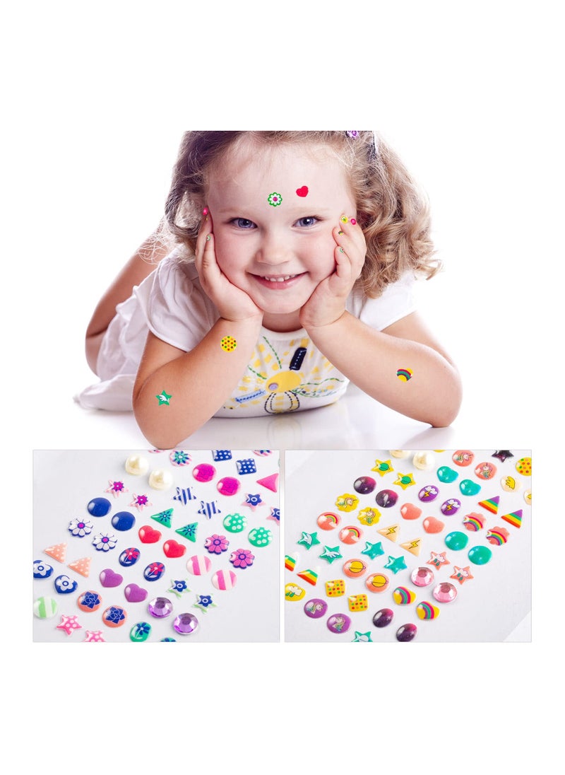 SYOSI Sticker Earrings 240 Piece 3D Gems Sticker Girls Sticker Earrings Self-Adhesive Glitter Craft Crystal Stickers Stick on Earrings for Toddlers  - Image 3