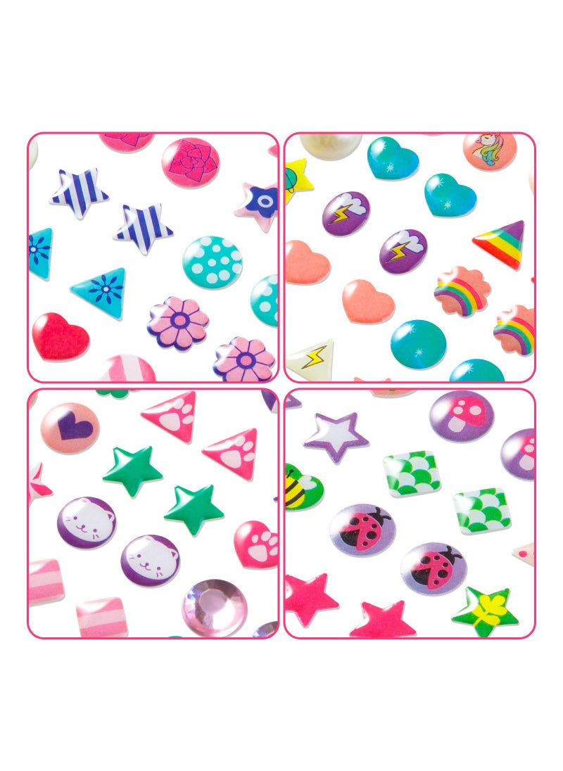 SYOSI Sticker Earrings 240 Piece 3D Gems Sticker Girls Sticker Earrings Self-Adhesive Glitter Craft Crystal Stickers Stick on Earrings for Toddlers  - Image 4