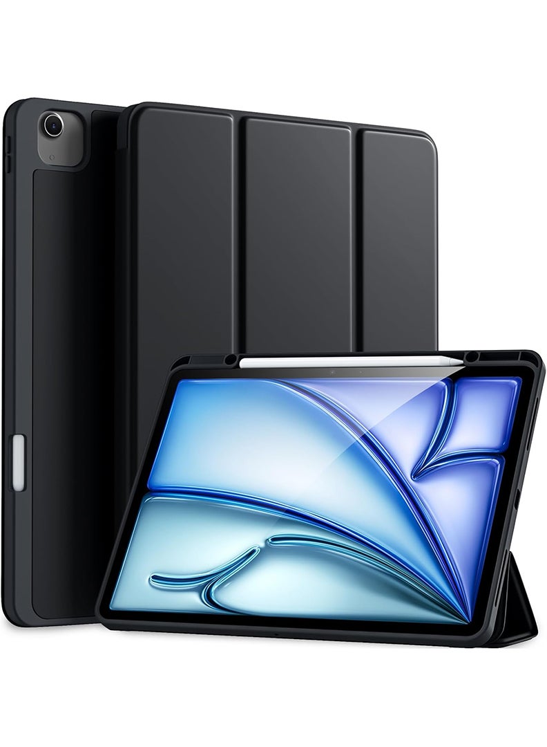 Theodor New iPad Air 13 Inch Case M2 2024 with Pencil Holder, Smart iPad Case [Support Pencil Pro and Pencil(USB-C)], Support Touch ID and Auto Wake/Sleep Black - Image 1