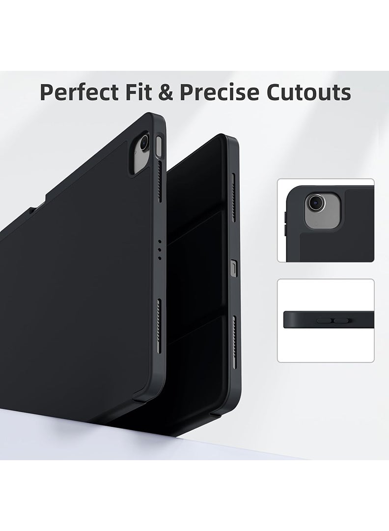 Theodor New iPad Air 13 Inch Case M2 2024 with Pencil Holder, Smart iPad Case [Support Pencil Pro and Pencil(USB-C)], Support Touch ID and Auto Wake/Sleep Black - Image 3