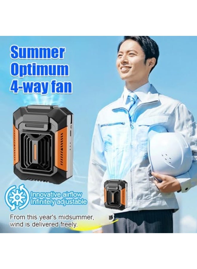 نيبمينينت مكيف هواء محمول من تي ال بي إن بي، مروحة شخصية قابلة للارتداء على الرقبة، مروحة حزام قابلة للتعليق على الخصر لمبردات الهواء المحمولة، 3 سرعات للرياح مع ضوء للتخييم في الهواء الطلق والعمل (أخضر) - Image 2