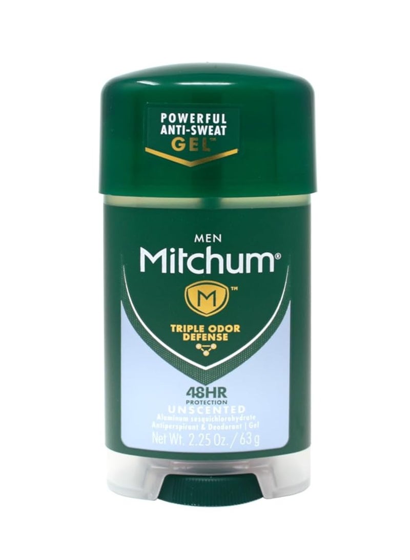 Mitchum Men Gel Antiperspirant Deodorant, Unscented, 2.25oz. - Image 1