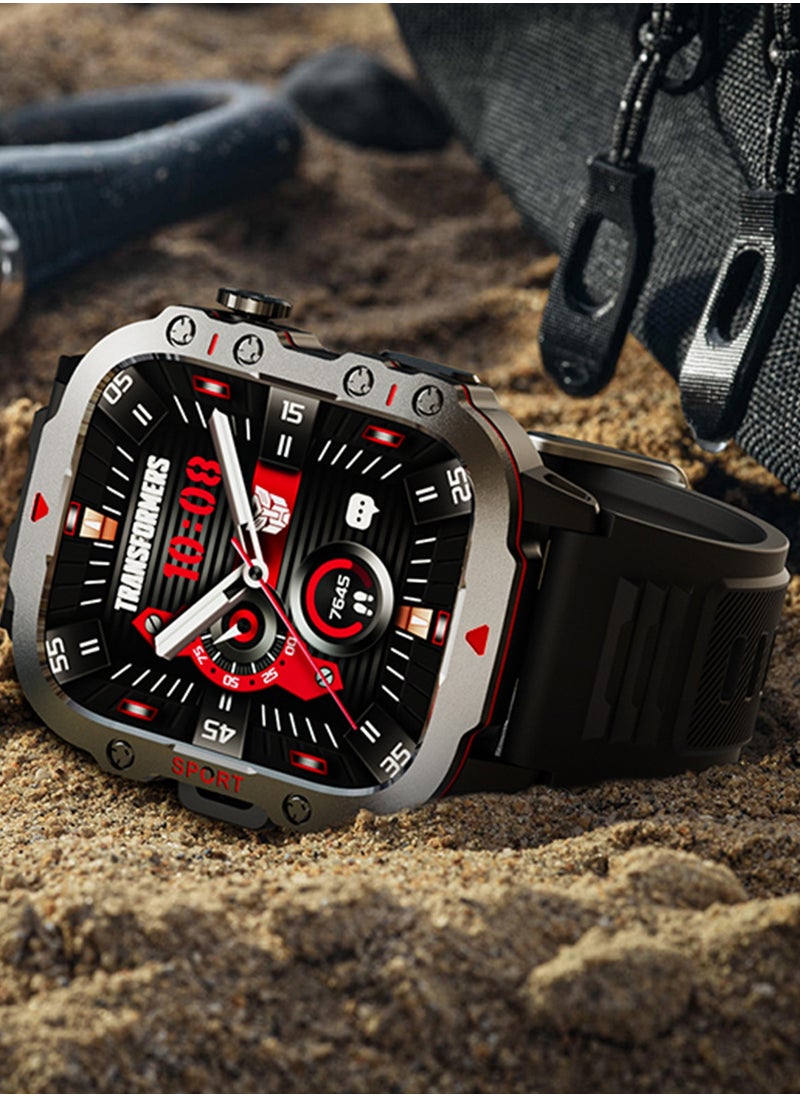 TF-H01 Smart Watch with 1.96” TFT Display, Waterproof IP68, 420mAh Battery, Advanced Health Monitoring, Bluetooth Connectivity for Calls & Notifications, Fitness Tracking Watch for Active Lifestyles - Grey