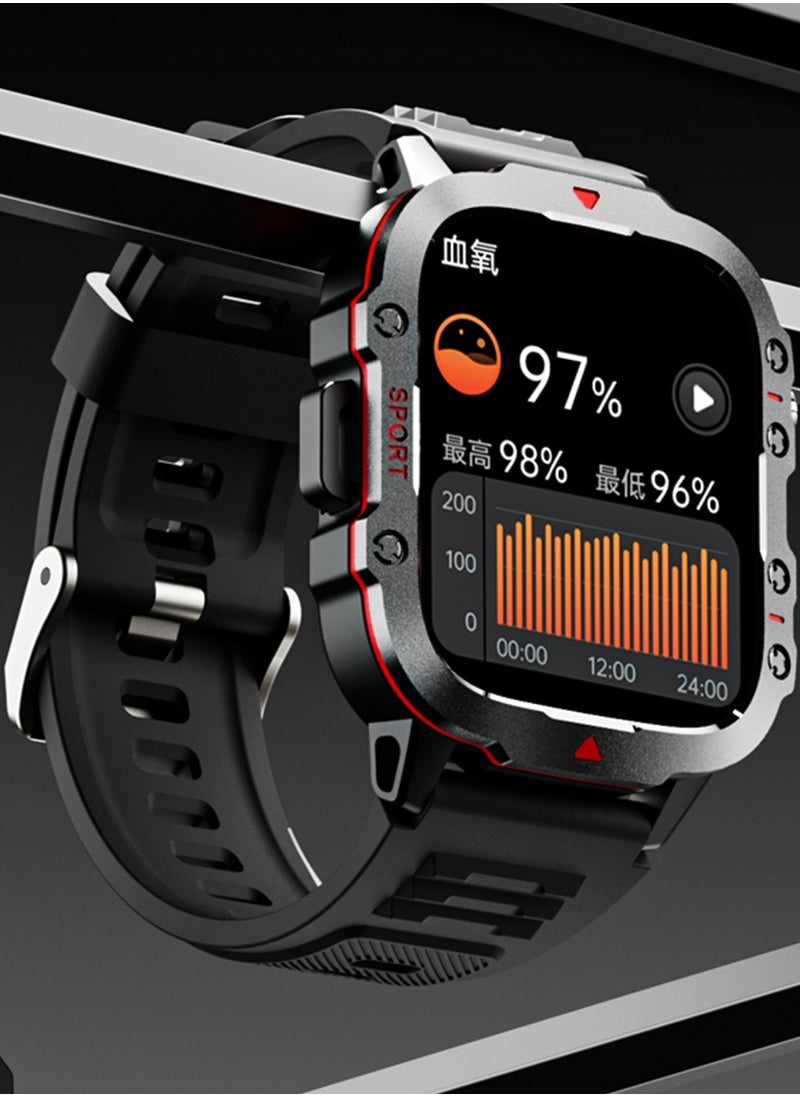 TF-H01 Smart Watch with 1.96” TFT Display, Waterproof IP68, 420mAh Battery, Advanced Health Monitoring, Bluetooth Connectivity for Calls & Notifications, Fitness Tracking Watch for Active Lifestyles - Grey