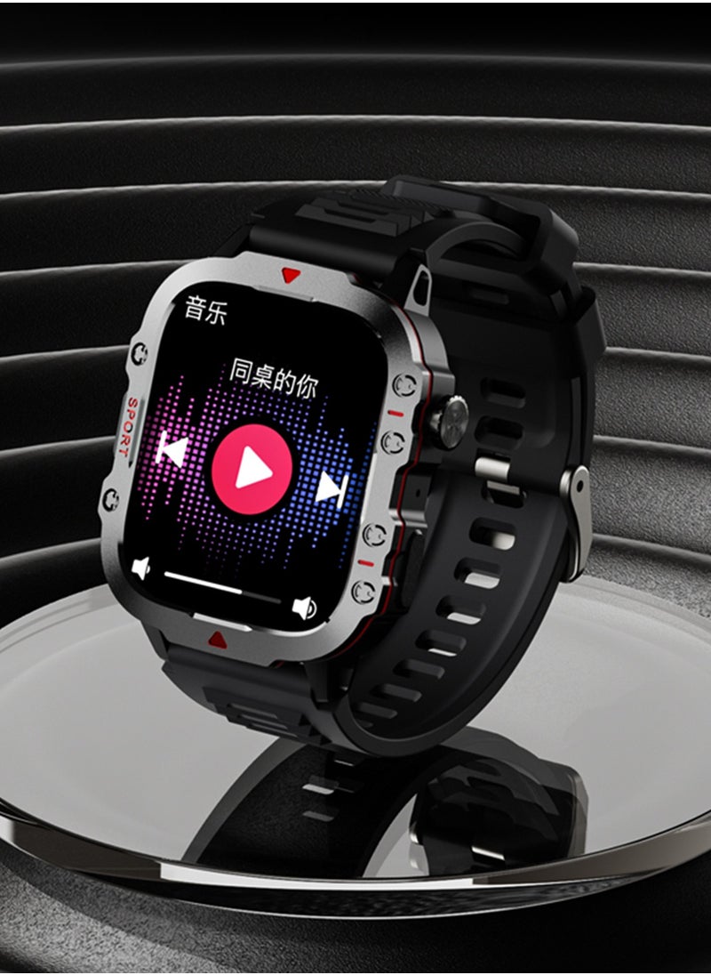TF-H01 Smart Watch with 1.96” TFT Display, Waterproof IP68, 420mAh Battery, Advanced Health Monitoring, Bluetooth Connectivity for Calls & Notifications, Fitness Tracking Watch for Active Lifestyles - Grey