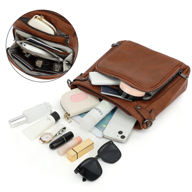 TANTOMI Crossbody Bags for Women Purses for Women Trendy Leather Shoulder Handbags Travel Purse with 6 Card Slots - Image 5