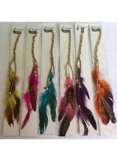 Fodattm 6Pcs Women Lady Handmade Boho Hippie Hair Extensions With Feather Clip Comb Diy Accessories Hairpin Headdress  - Image 3