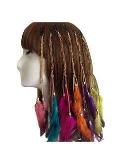Fodattm 6Pcs Women Lady Handmade Boho Hippie Hair Extensions With Feather Clip Comb Diy Accessories Hairpin Headdress  - Image 2