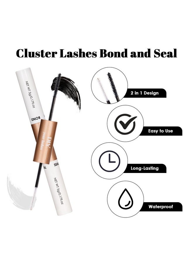 Magnetic SL - Lash Clusters Diy Lash Extensions Kit 320Pcs Individual Lashes Clusters 20D 50D D Curl Eyelash Extension Kit With Applicator And Lash Bond&Seal,Clusters Lash Glue Remover Mix 10-16Mm (20D+50D-320 Kit) - Image 1