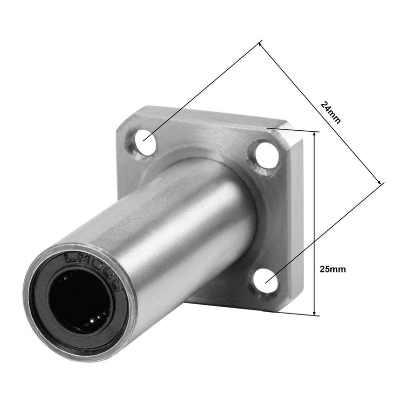 uxcell LMK8UU Extra Long Square Flange Linear Ball Bearings, 8mm Bore Dia, 15mm OD, 45mm Length - Image 3