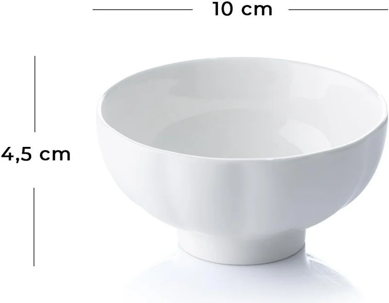أكار Bianco Perla 6 Round Snack Presentation Bowl - 10 cm
