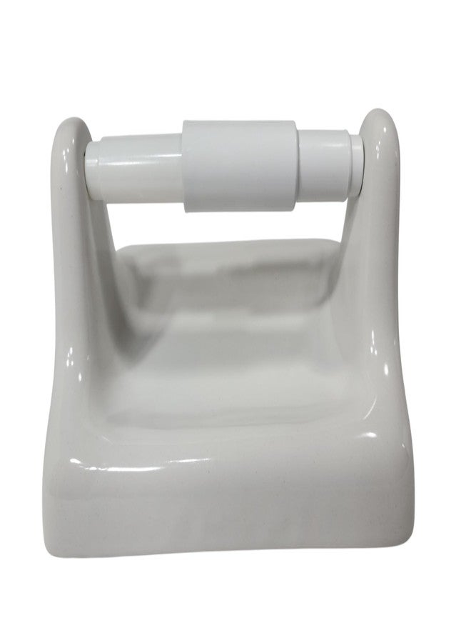DALTILE Snow White Ceramic TP Toilet Paper Holder Wall Mount Thinset Installation Vintage Mid Century Modern Retro, BA1020T - Image 2