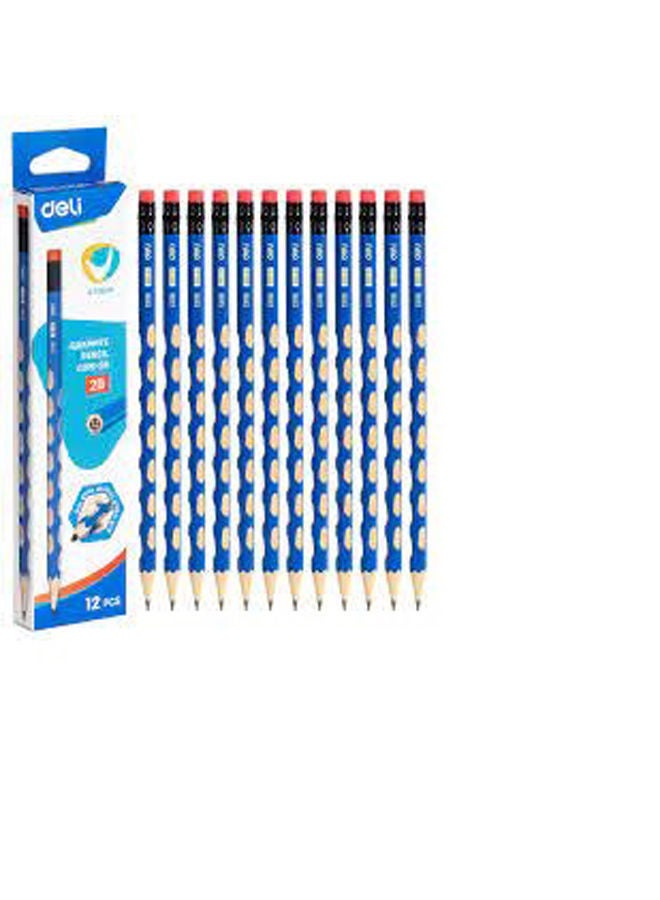 Deli Graphite Pencilgraphite Pencil2B ，12Pcs 