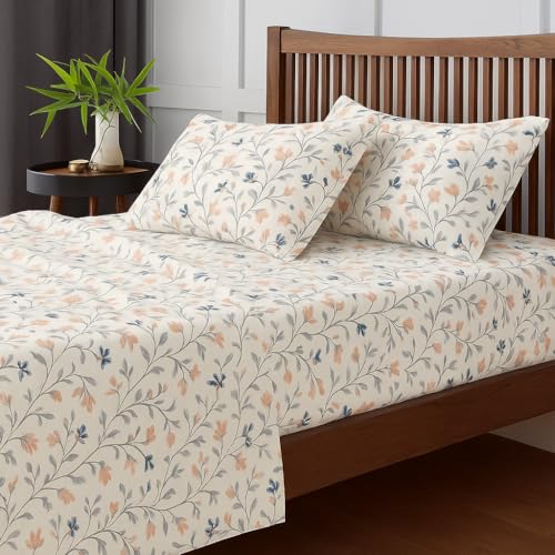 ARLinen Microfiber Bedsheet for King Size Bed – 108 x 108 Inch – Includes 2 Pillow Covers – Soft & Wrinkle-Free Bedding Set (Pink White Waverly) - Image 2