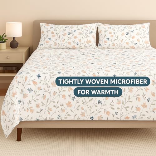 ARLinen Microfiber Bedsheet for King Size Bed – 108 x 108 Inch – Includes 2 Pillow Covers – Soft & Wrinkle-Free Bedding Set (Pink White Waverly) - Image 3