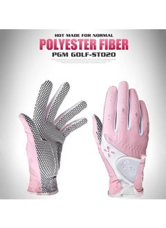 General Women's Golf Gloves, 1 Pair of All-Weather Golf Gloves with PU Fabric, Non-Slip Grips, Women's Left and Right Hand Breathable Golf Gloves, Pink  - Image 3