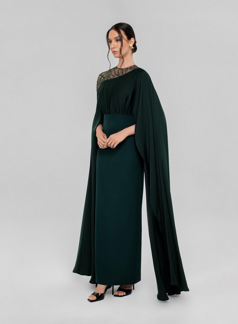 CHASE Drape Sleeve Mesh Detailed Maxi Dress - Image 4