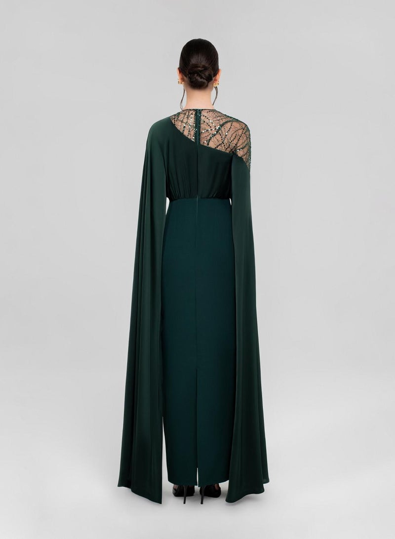 CHASE Drape Sleeve Mesh Detailed Maxi Dress - Image 2
