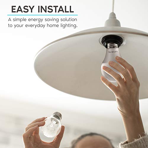 LUXRITE A19 LED Bulb 60W Equivalent, 3500K Natural White, 800 Lumens, Dimmable Standard LED Light Bulbs 9W, Enclosed Fixture Rated, Energy Star, E26 Medium Base - Indoor and Outdoor (4 Pack) - Image 3