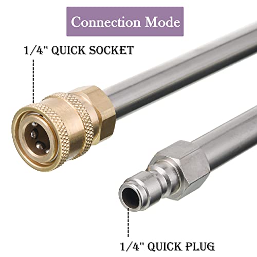 JOEJET Power Washer Extension Wand 17 Inch Stainless Steel Pressure Washer Lance with 14 Inch Quick Connect 2 Pack - Image 3