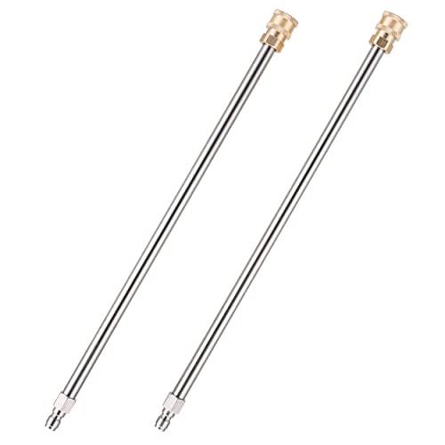 JOEJET Power Washer Extension Wand 17 Inch Stainless Steel Pressure Washer Lance with 14 Inch Quick Connect 2 Pack - Image 1