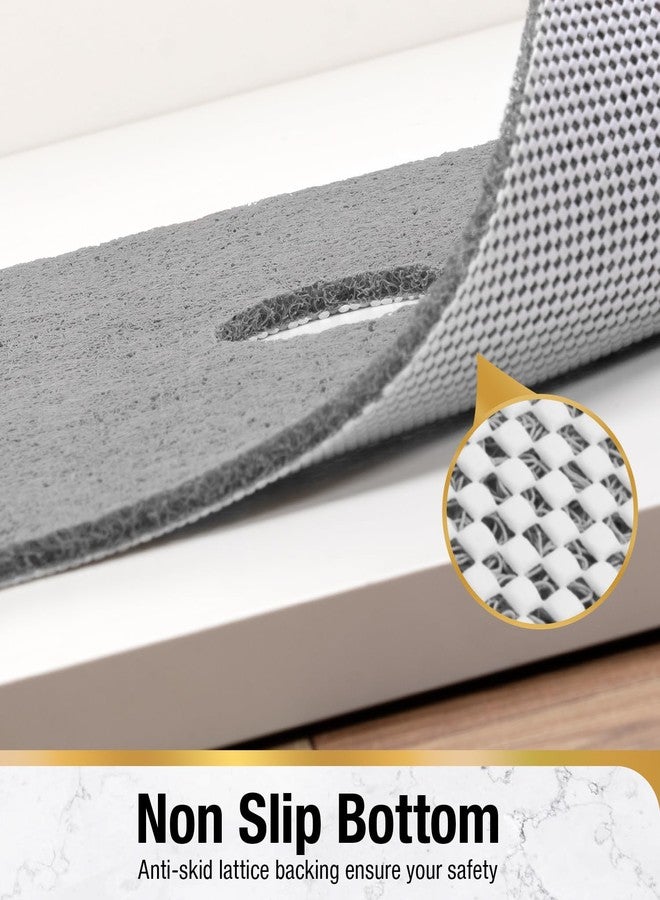 HITSLAM Shower Mat with Center Drain Hole, 24 x 16 Inch Non Slip Bath Mat for Textured Tub, Soft Loofah-Style Bathtub Mat Without Suction Cup, Quick Drying Stall Floor Mat, Bathroom Accessories, Grey - Image 3