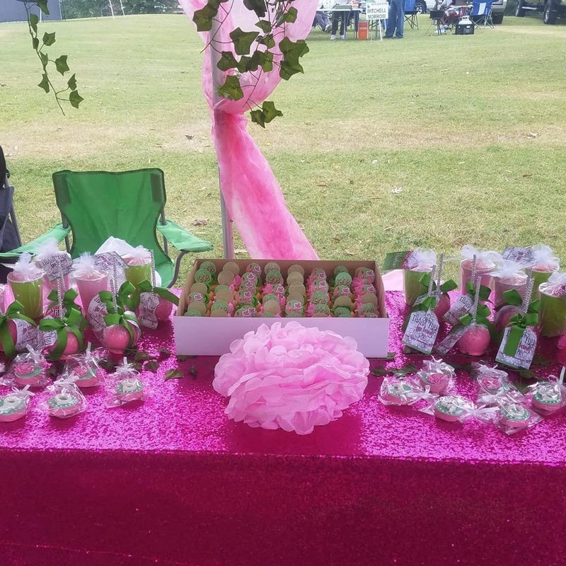 Poise3EHome Hot Pink Sequin Tablecloth 60?120 Inch Rectangle Sparkly Fabric Table Cloth for Baby Shower Birthday Party Wedding Christmas Holiday Decoration - Image 3