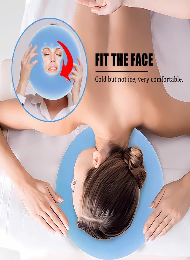 OULIGET Silicone Face Massage Pillow,SPA Beauty Face Relax Headrest,Salon Skin Care Soft Overlay Travel Head Support,Bule - Image 5