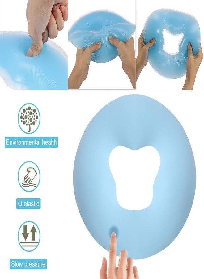 OULIGET Silicone Face Massage Pillow,SPA Beauty Face Relax Headrest,Salon Skin Care Soft Overlay Travel Head Support,Bule - Image 3