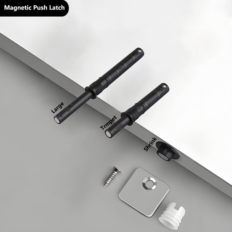 bjsdkff 10 Pcs Magnetic Push Latches for Cabinet Push to Open Door Latch Soft Quiet Close Closers Push to Open Cabinet Door Latch for Closure Cabinet Drawer Wardrobe Kitchen Door (Trumpet) - Image 4