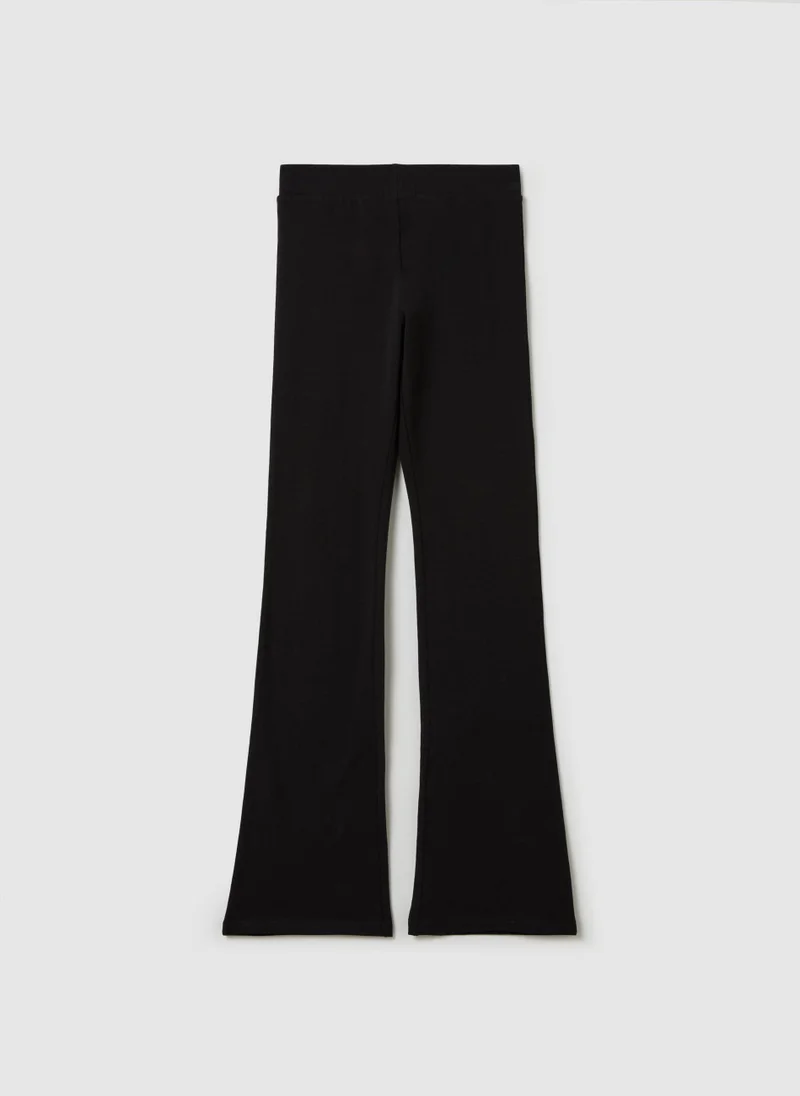 او في اس Flare-Fit Leggings In Stretch Cotton