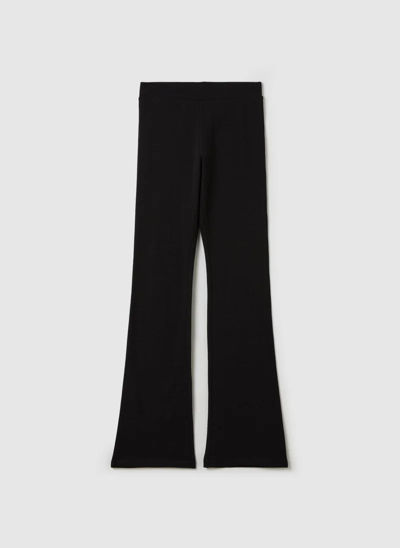 او في اس Flare-Fit Leggings In Stretch Cotton