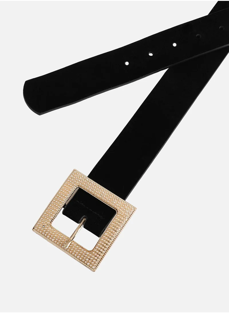 SOHI Pearl Buckle Waist Belt