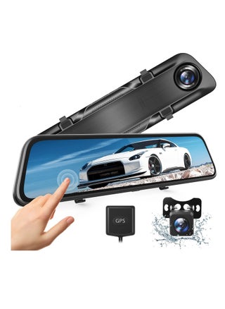 12 inches Mirror Dash Cam Front and Rear Camera, GPS Rearview Mirror Camera for Cars & Trucks with IPS Touch Screen, Enhanced Night Vision And SD Card up to 128G Max. - pzsku/Z99670B78515A19E75A34Z/45/_/1670989189/014047c8-22e3-4bd9-8954-379916eac392