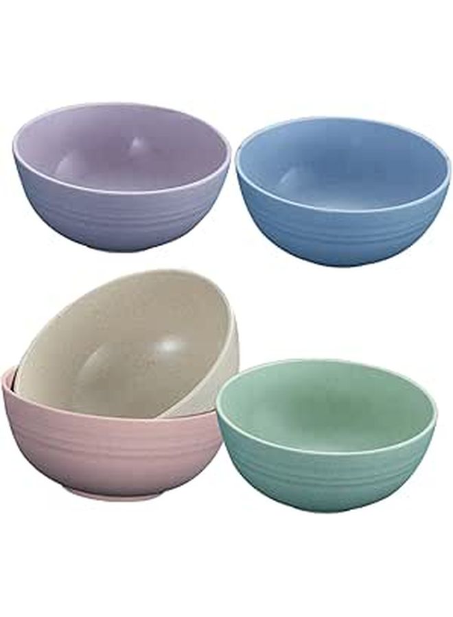 5Pcs Wheat Straw Bowls Unbreakable Lightweight Dishwasher Microwave Safe Dinnerware Set - Image 1
