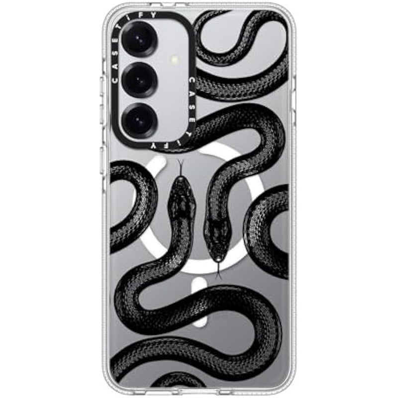 Casetify Magnetic Clear Galaxy S25+ Case 【Compatible with Magsafe】 - Black Kingsnake - Image 1