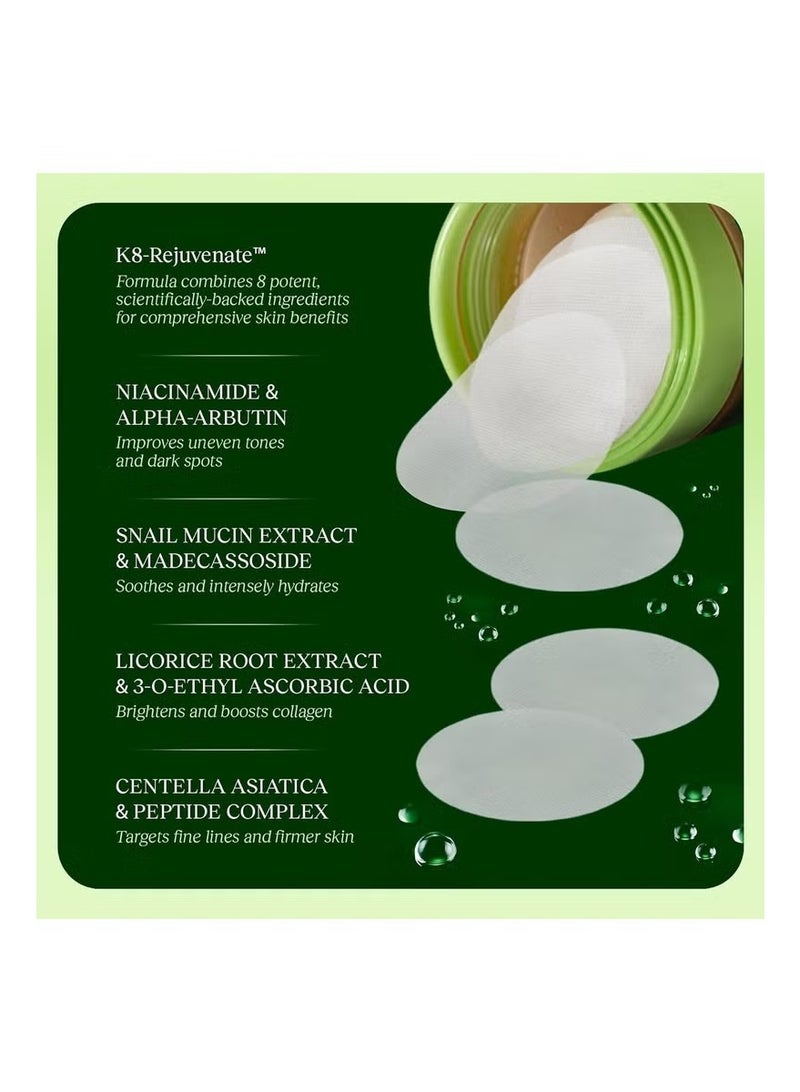Jiyu Toning Polish Pads - Korean Skincare for Dark Spots, Wrinkles & Dull Skin - Hydrating Facial Treatment with Snail Mucin, Niacinamide, Peptides & Centella - 100 Count - Image 2