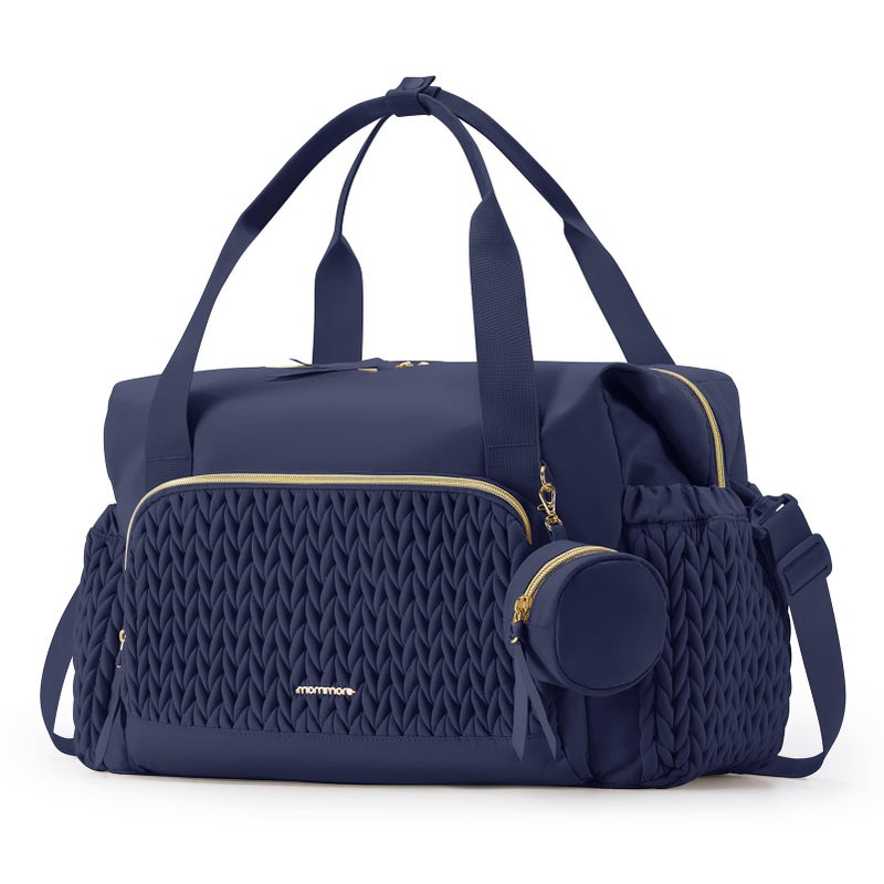 mommore Diaper Bag Tote, Large Capacity Travel Diaper bags, Hospital Bag for Labor Delivery, Baby Bag with Pacifier Case (Navy Blue) - Image 1