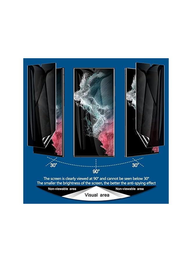 PROMASS [2+2] Soft TPU Privacy Screen Protector for Samsung S23 Plus (Not Glass), [Support Fingerprint ID] Anti-Spy Full Adhesive Flexible Film + Camera Lens Protector for S23 Plus (S23 Plus, Privacy) - Image 3