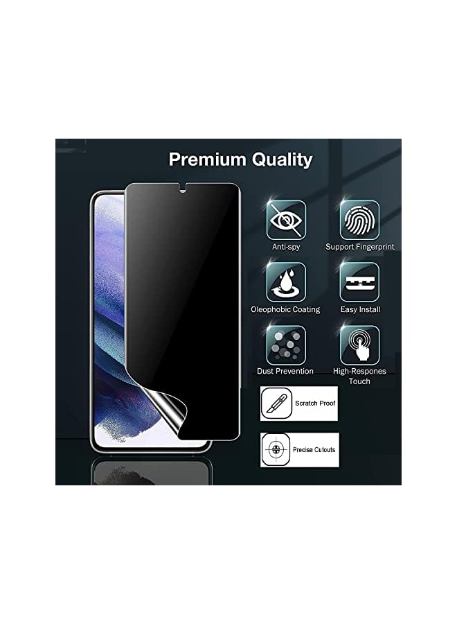 PROMASS [2+2] Soft TPU Privacy Screen Protector for Samsung S23 Plus (Not Glass), [Support Fingerprint ID] Anti-Spy Full Adhesive Flexible Film + Camera Lens Protector for S23 Plus (S23 Plus, Privacy) - Image 4
