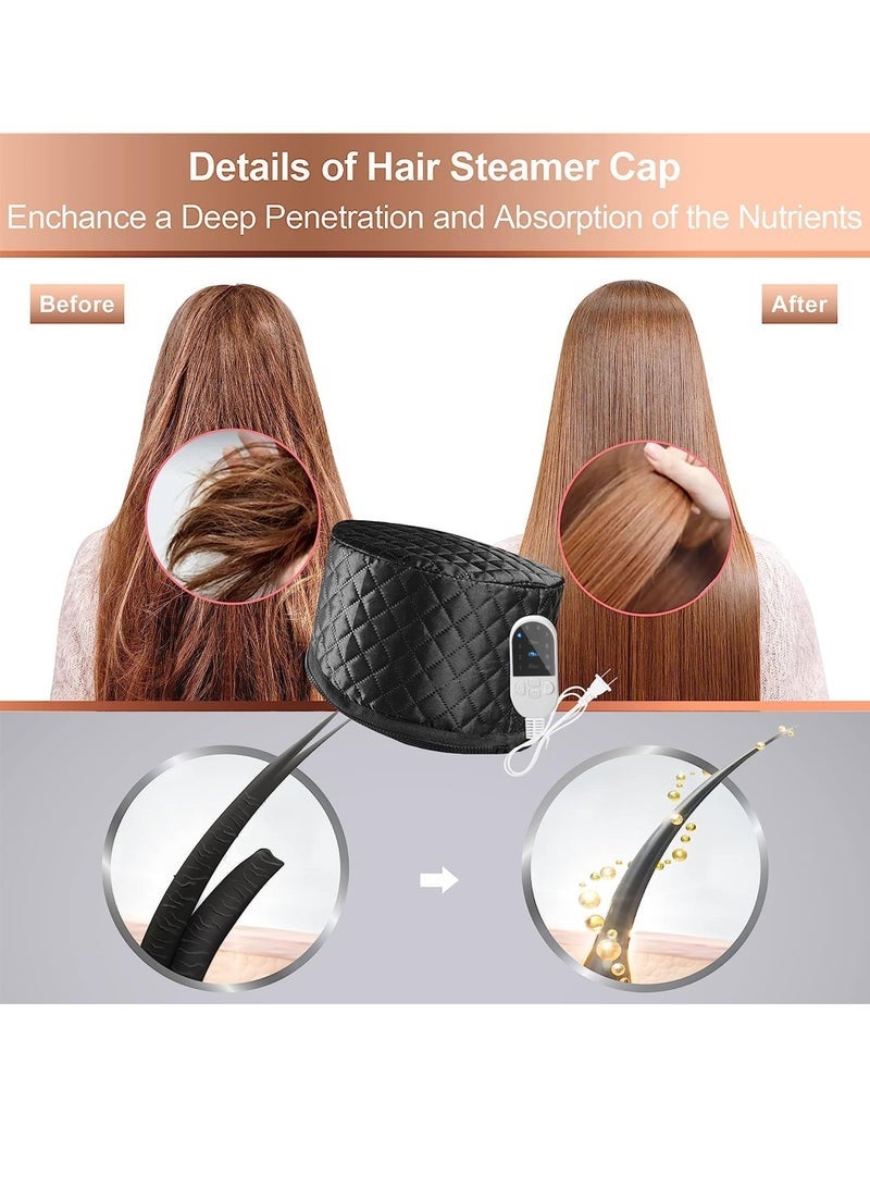Heat Cap for Deep Conditioning with 10-level Heats Up Quickly, Thermal Cap for Hair Steamer Cap for Natural Hair Portable Electric Heat Hair Spa Cap for Home Use - Image 2