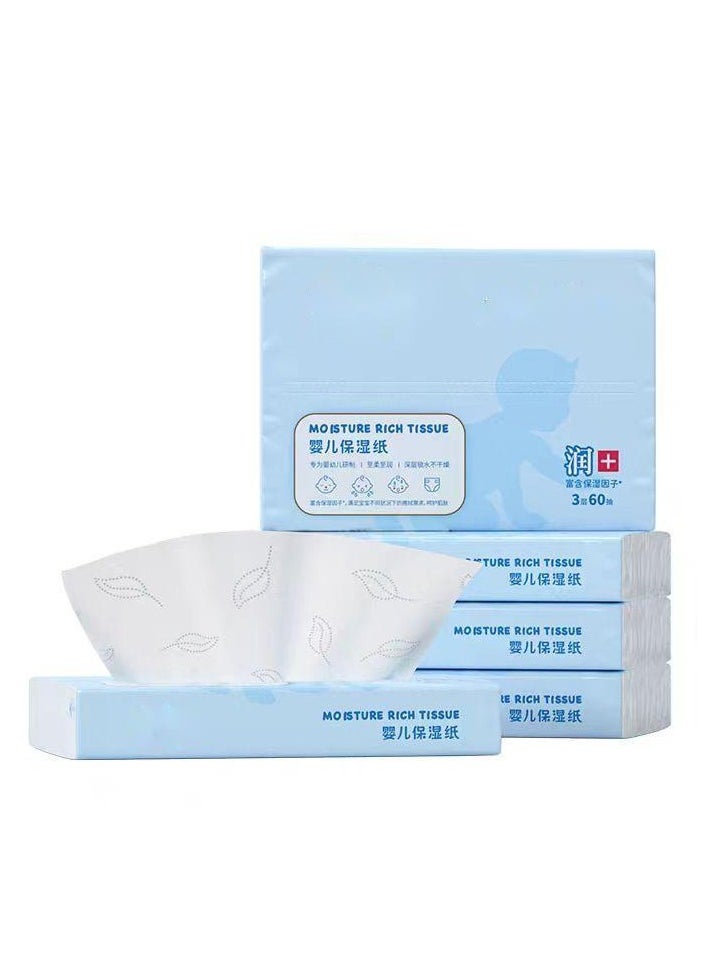 Generic - Moisture rich tissue cream paper for babies and rhinitis or cold patient and delicate skin 4packs - Image 1