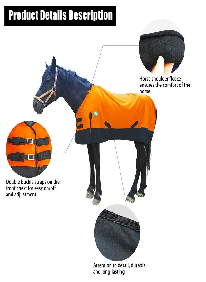 Paloura Waterproof Horse Sheet|Horse Blankets for Real Horses|Adjustable with Tail Rainy Day Choices for Horses(74", Orange) - Image 2