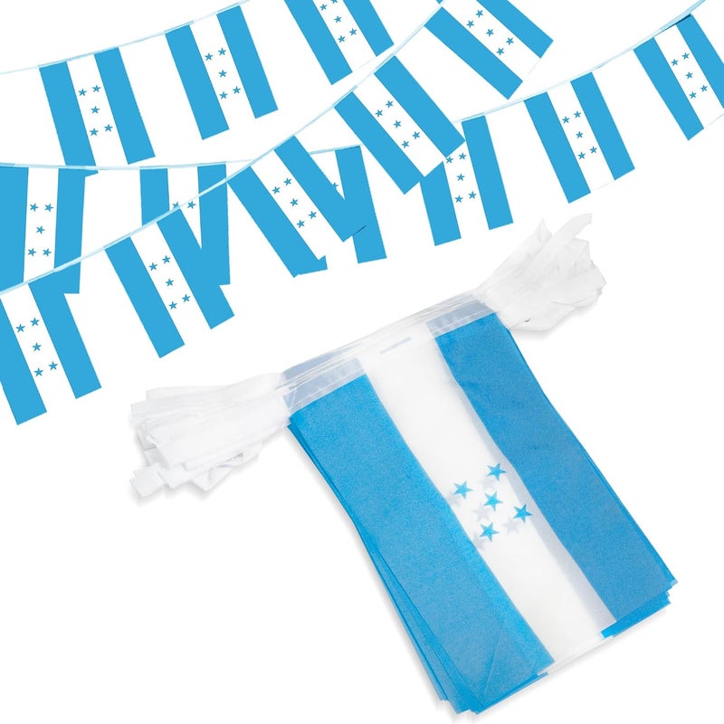 Anley Honduras String Flag Pennant Banners, Patriotic Events 15th of September Honduran Independence Day Decoration Sports Bars - 33 Feet 38 Flags - Image 1