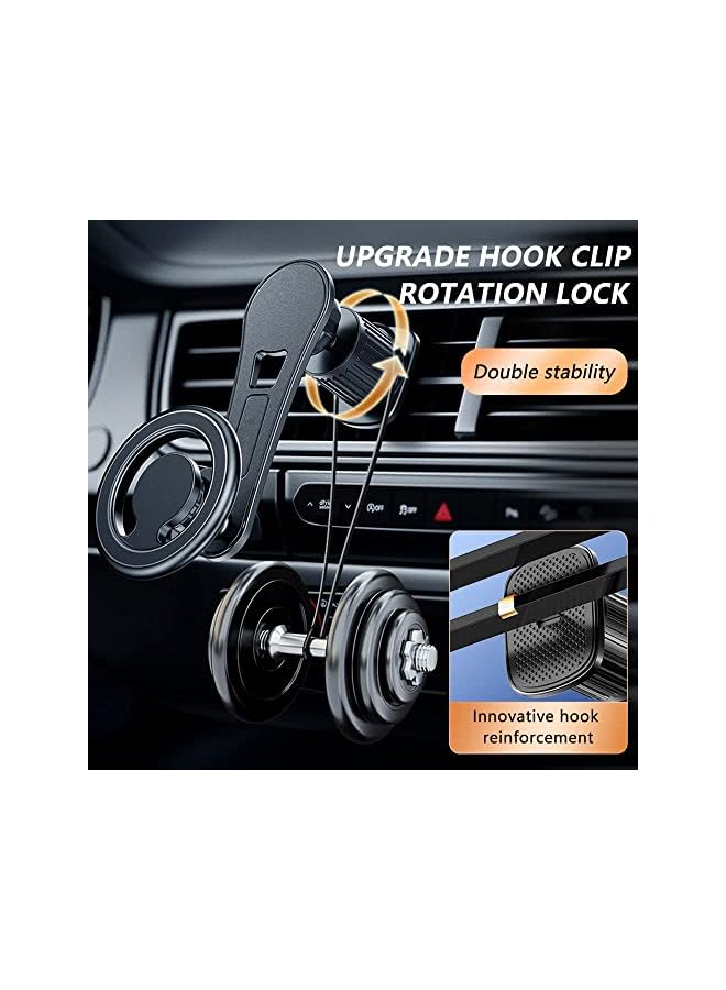 Excefore Compatible For Magsafe Car Mount [2022 New Upgrade] Car Vent 360° Rotation Magnetic Phone Holder For Car, Cell Phone Holder For Magsafe Iphone 12 13 14 Pro Max/All Smart Phones(Black) - Image 2