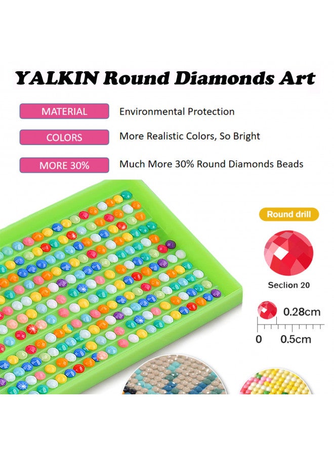 YALKIN YALKIN 5D DIY Large Diamond Art Painting Kits Cow Diamond Painting Kits for Adults Kids Full Round Drill Picture Arts Paint by Number Kits for Home Wall Decoration Stress Relief - Image 5