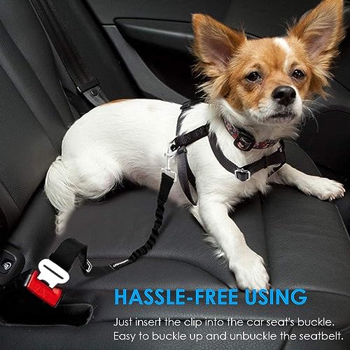 WapaW Pet Car Seat Belt - Car Harness for Dogs Adjustable Safety Seat Belt for Car. Durable Nylon Reflective Elastic with Bungee Buffer for Shock Attenuation (Pack of 1) - Image 5