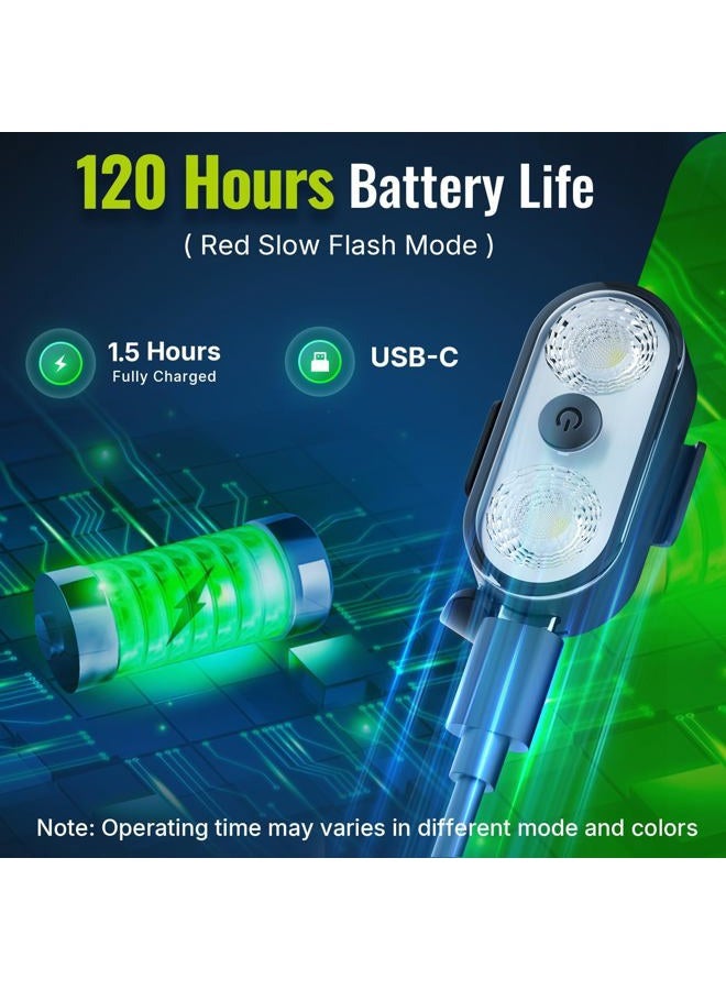 PidZoom Wireless LED Lights for Car-4PCS Interior Ambient Strobe Light with Remote and Button, USB-C 120 Hours 8 Colors IP65 Waterproof Rechargeable Underglow Light for Cars, Trucks, eBike, Motorcycle - Image 3
