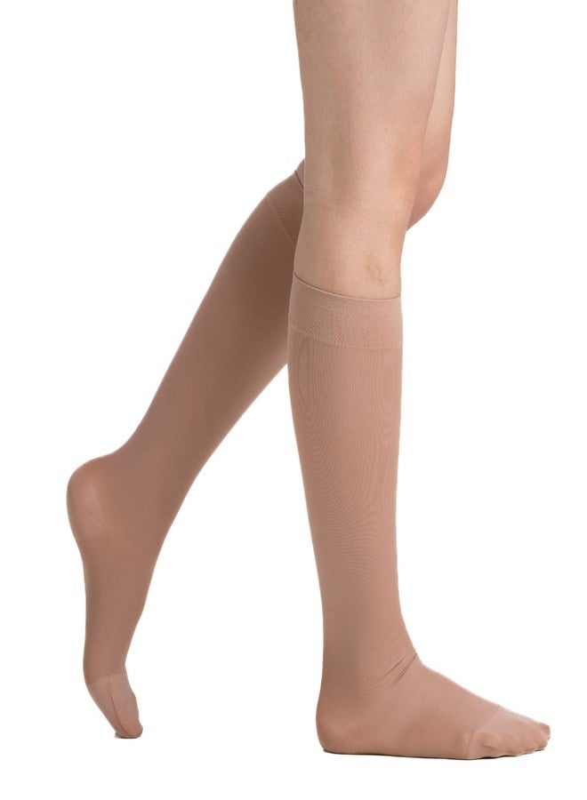 EvoNation Women’s Knee High 15-20 mmHg Graduated Compression Microfiber Opaque Socks - Moderate Pressure Compression Garment - Image 1