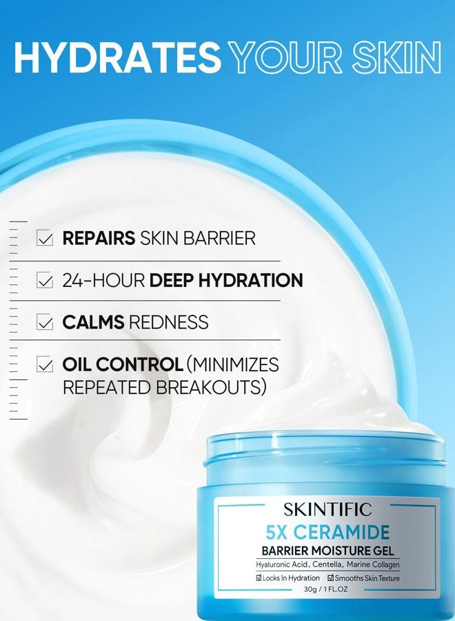 SKINTIFIC 5X Ceramides Moisture Barrier Cream, Hydrating Skin Barrier Repair Face Moisturizer for All Skin Types with Hyaluronic Acid & Centella, Daily Moisturizer, Non-Comedogenic - Image 2